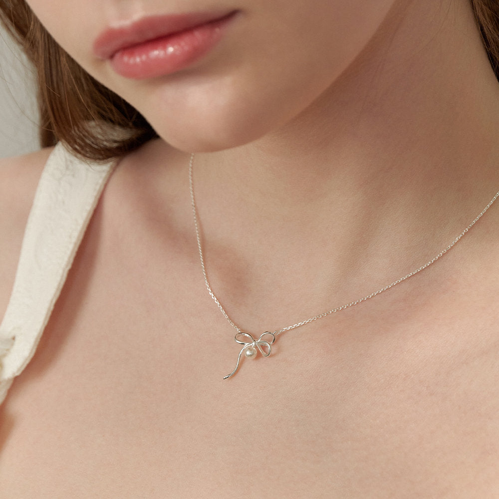 European And American Pearls Bow Necklace