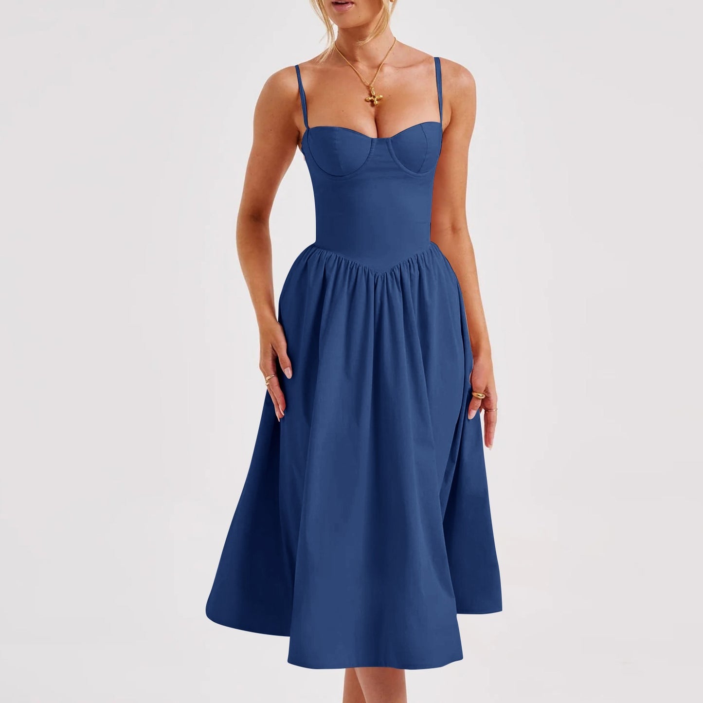 French Retro Long Dress Court Style Dopamine Wear