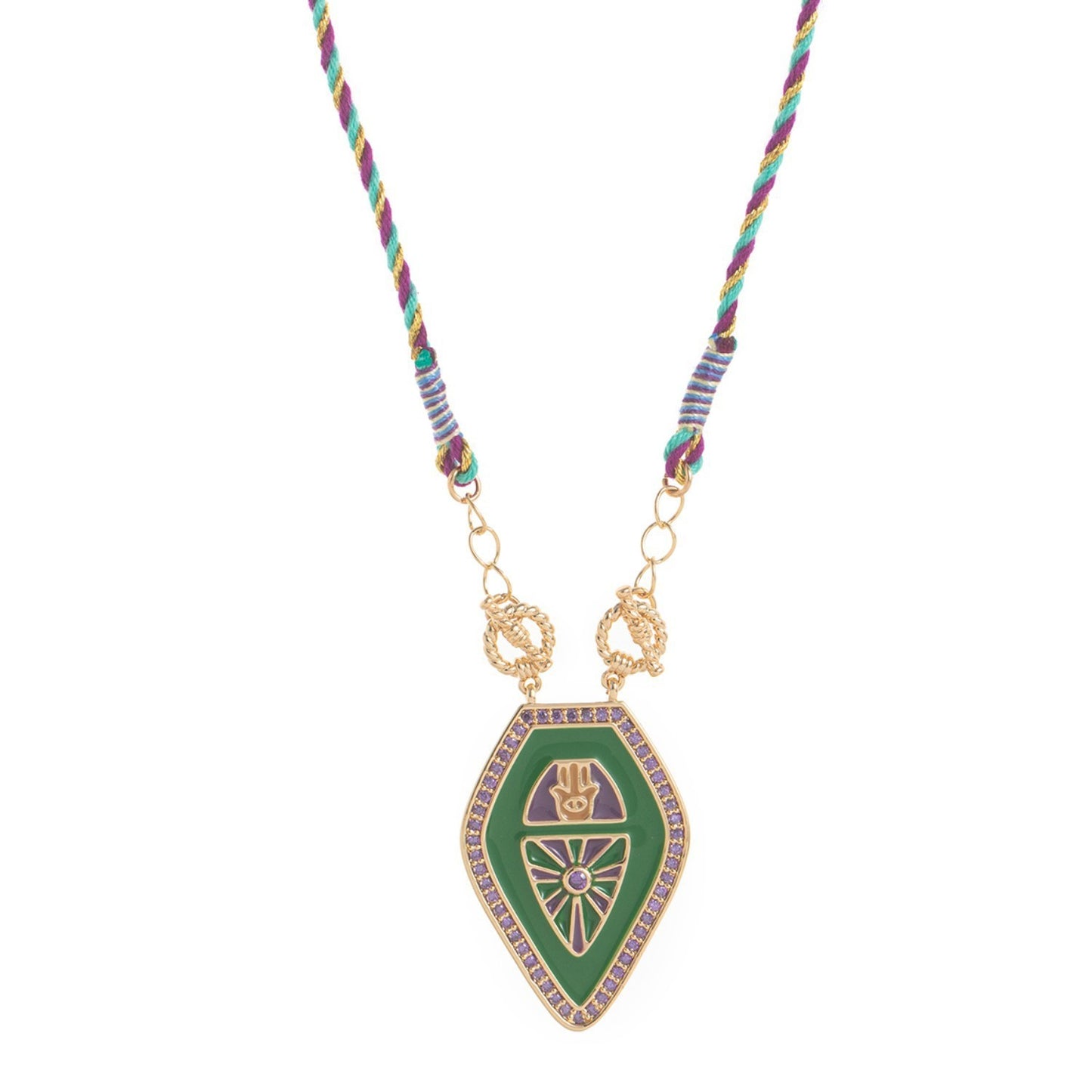 Retro Artistic Color Tarot Necklace Pendant Fashion Gold Plated