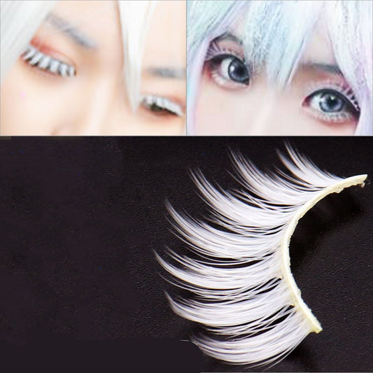 Colorable COS White Long False Eyelashes