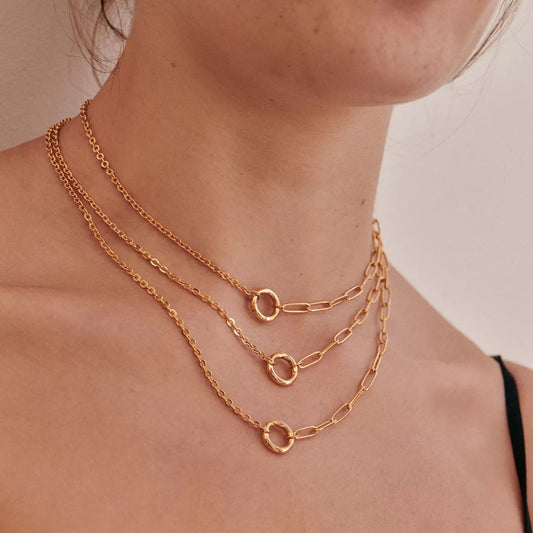 Open End Ring Necklace Pendant Stainless Steel