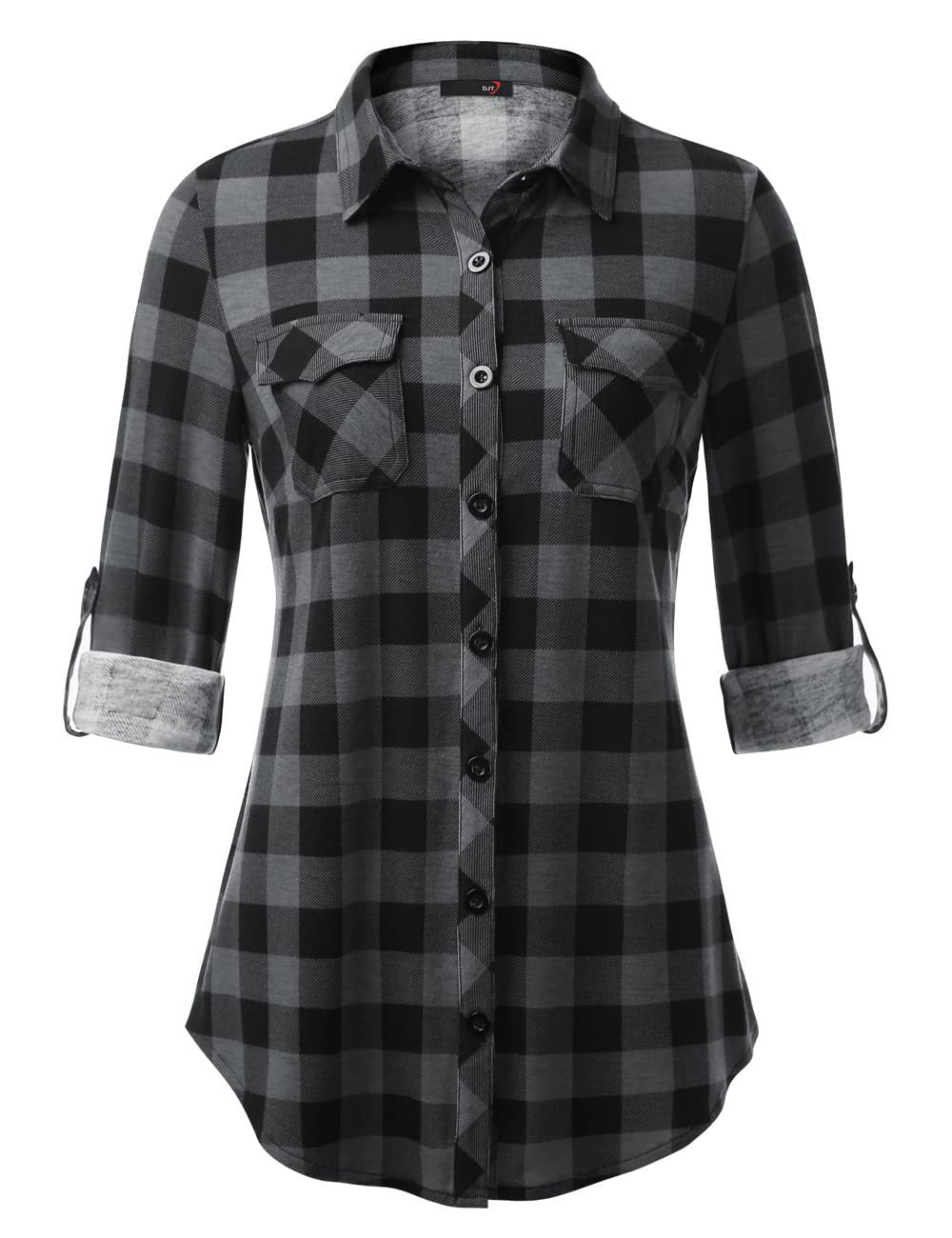 Plaid Pouch Button Cuff Comfort And Casual Printed Women's Shirt