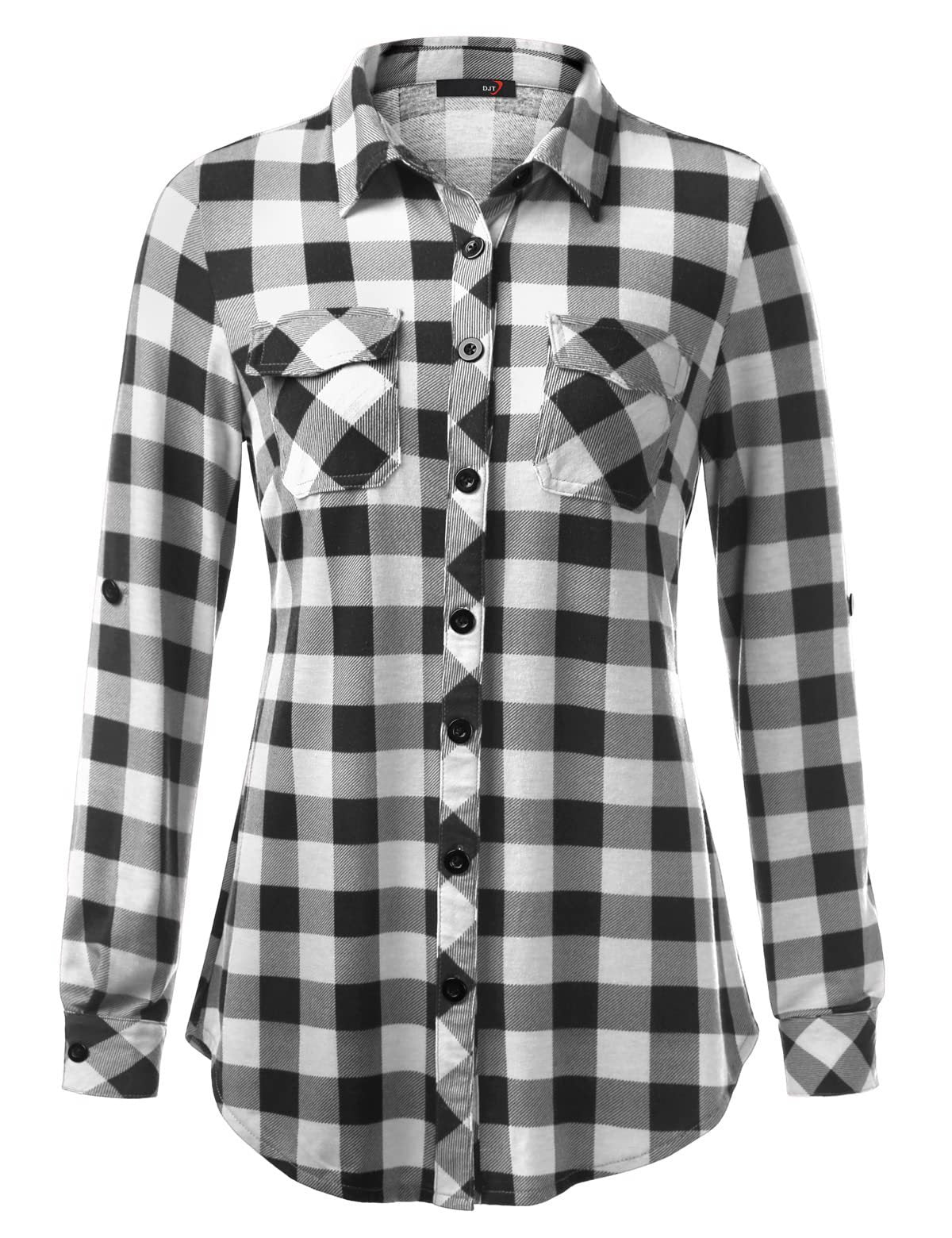 Plaid Pouch Button Cuff Comfort And Casual Printed Women's Shirt