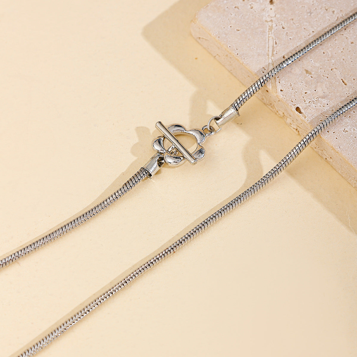 Hip Hop Double Layer Snake Bones Chain Necklace Niche