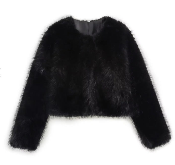 Women's Artificial Leather Fur Coat Short Coat