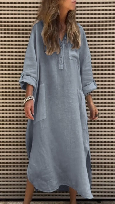 New Autumn And Winter Elegant Solid Color Irregular Dress