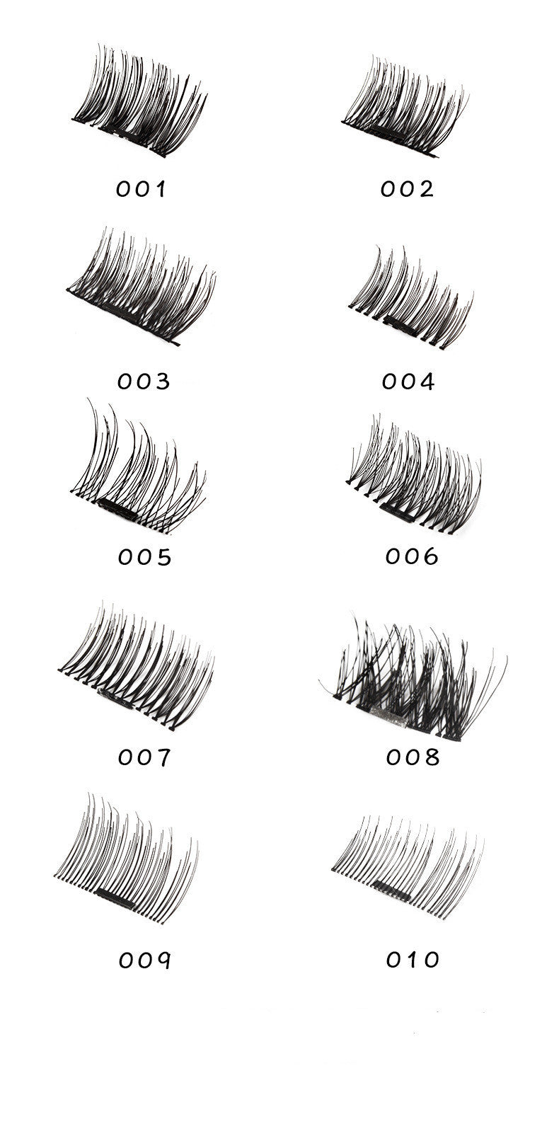 Lightweight magnetic eyelashes can be used repeatedly