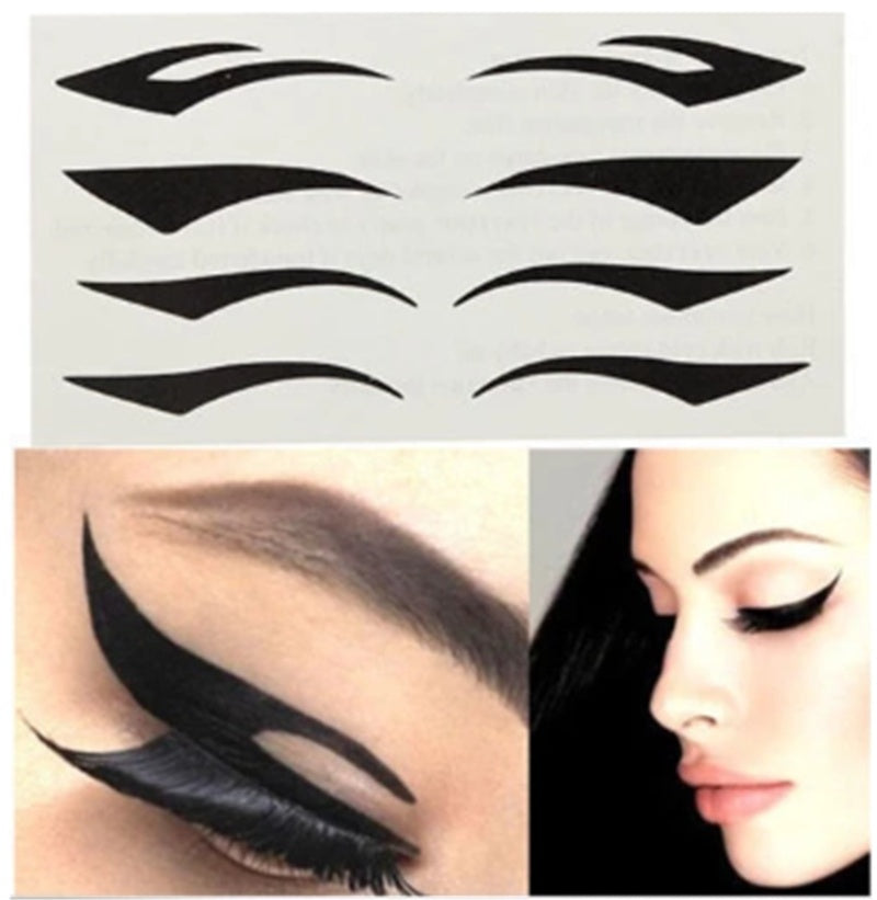 Stage Makeup Drama Thick Black Exaggerated Eyeliner Stickers Eye Shadow Decals