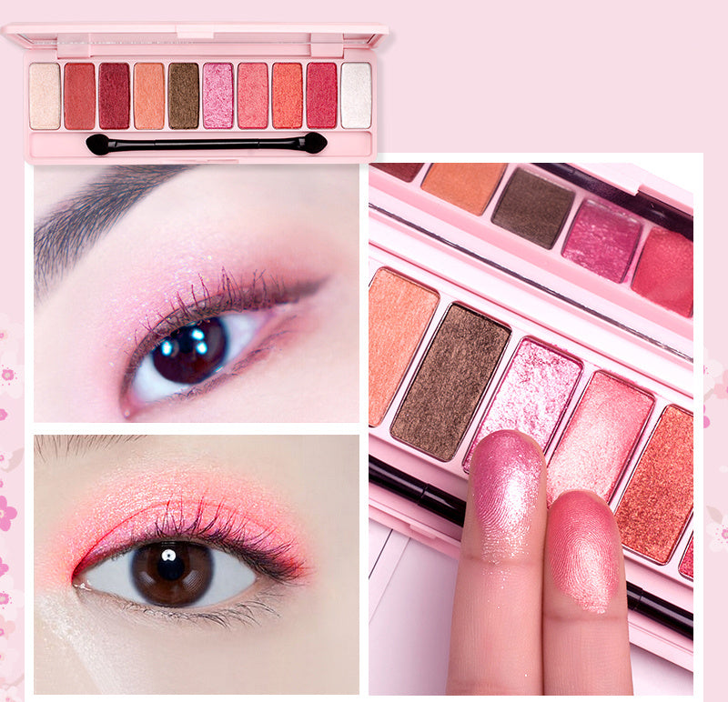 Ten-color Sakura Girl Eyeshadow Pink Peach Blossom Mermaid Pearlescent Matte Eyeshadow Palette