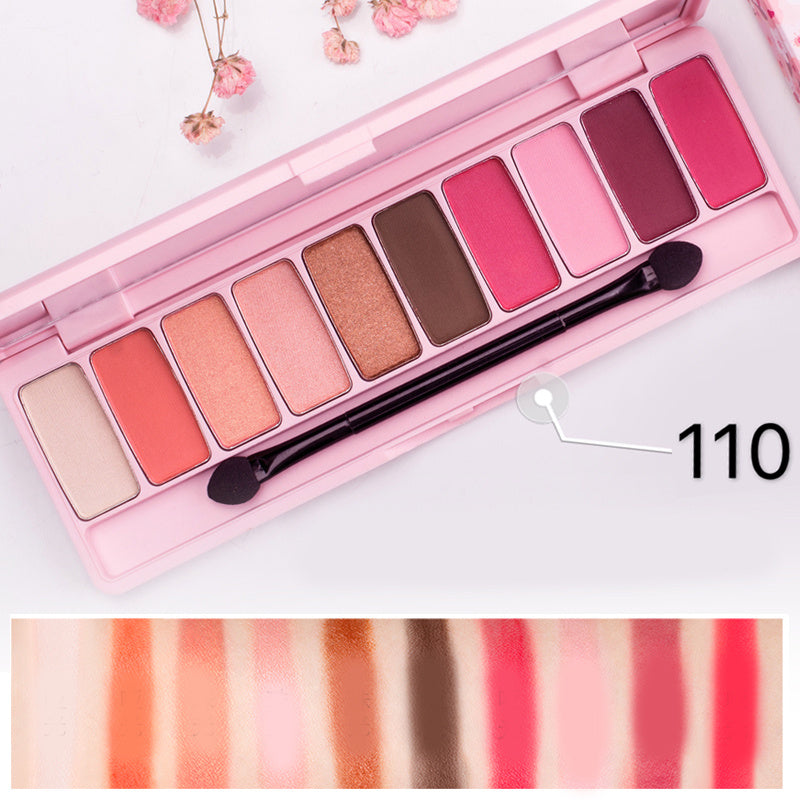 Ten-color Sakura Girl Eyeshadow Pink Peach Blossom Mermaid Pearlescent Matte Eyeshadow Palette