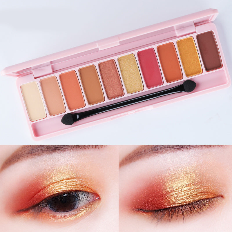 Ten-color Sakura Girl Eyeshadow Pink Peach Blossom Mermaid Pearlescent Matte Eyeshadow Palette