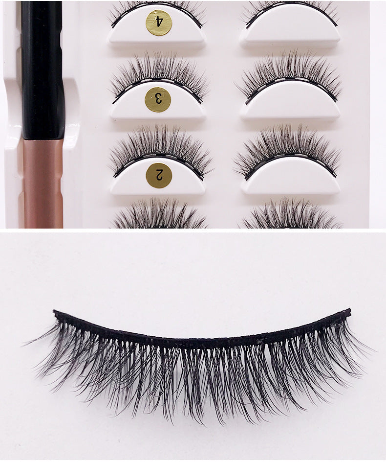 3D Natural Simulation Magnet Eyelashes Spot Four Pairs Of Magnetic Eyeliner Set