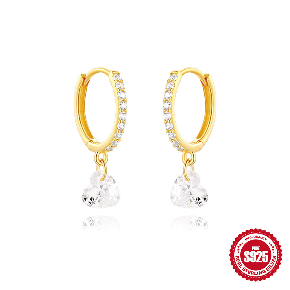 S925 Sterling Silver Classic Diamond Eardrop Earring