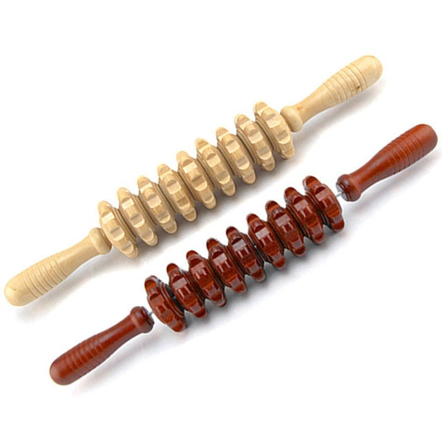 Wood-Massage-Stick Roller Trigger-Point-Recovery-Tool Muscle-Relax-Device Back-Leg Neck-Foot