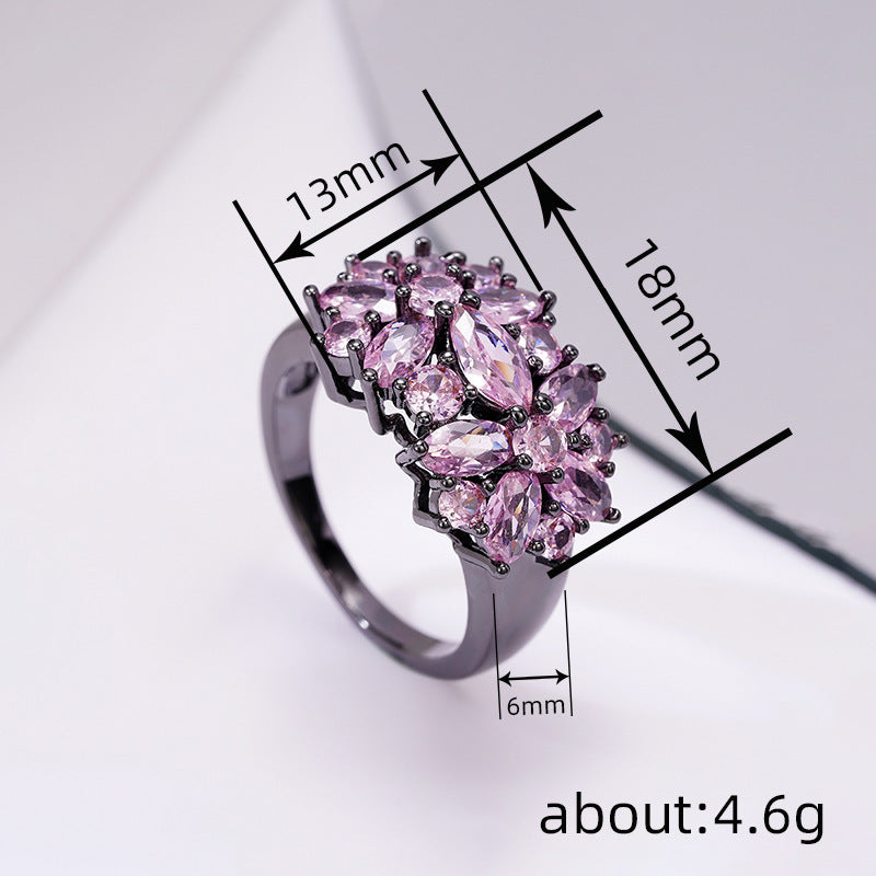 Geometric Design Flower Ring For Women