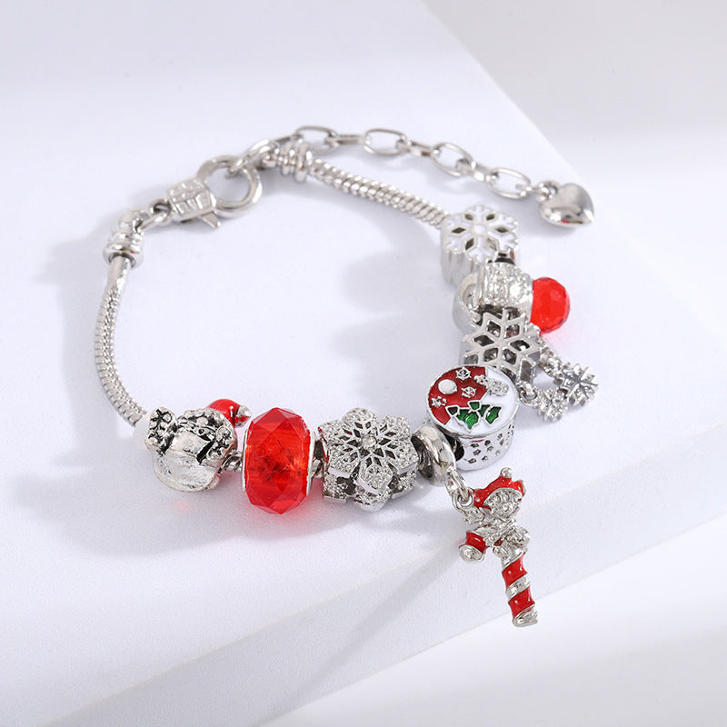 Christmas Big Hole Beaded Bracelet