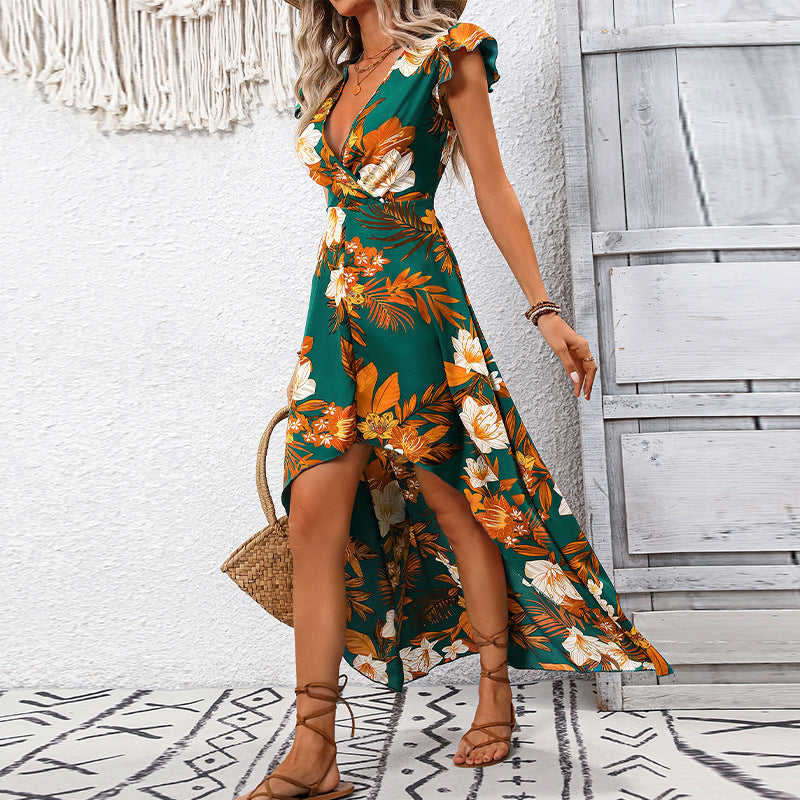 Women's Holiday Floral Print Dress