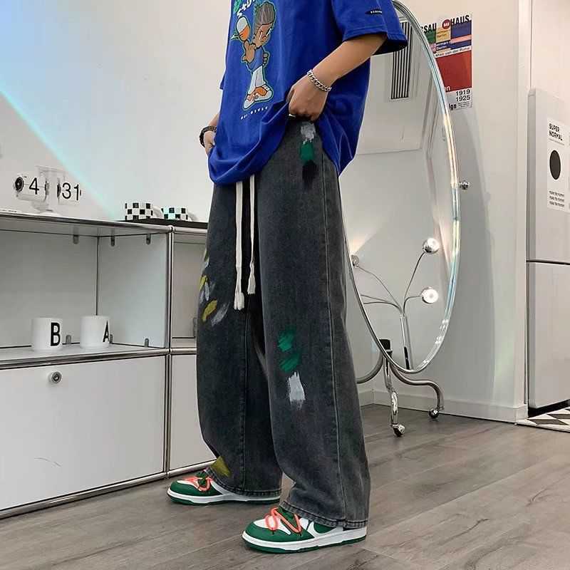 Hip Hop Loose Wide-legged Versatile Personalized High Street Straight Pants
