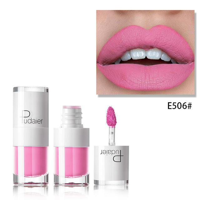 Lipstick 16 color white bottle matte lip gloss lasting moisturizing