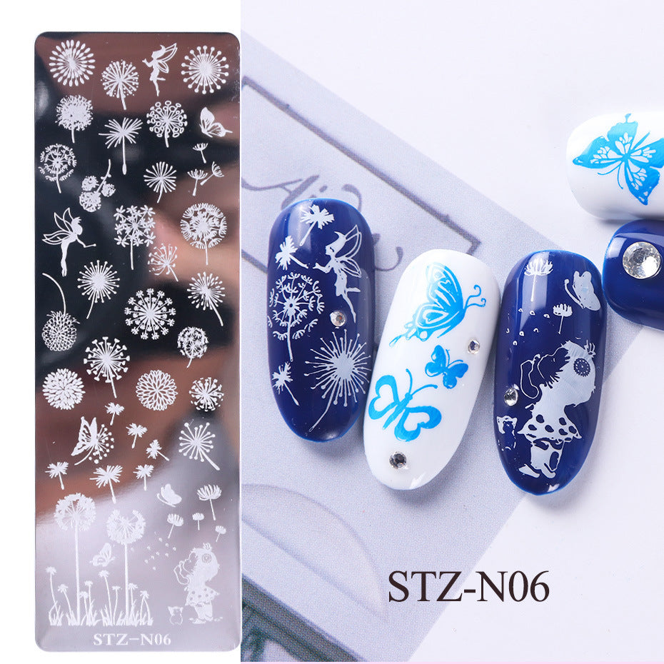 Nail print small long steel plate