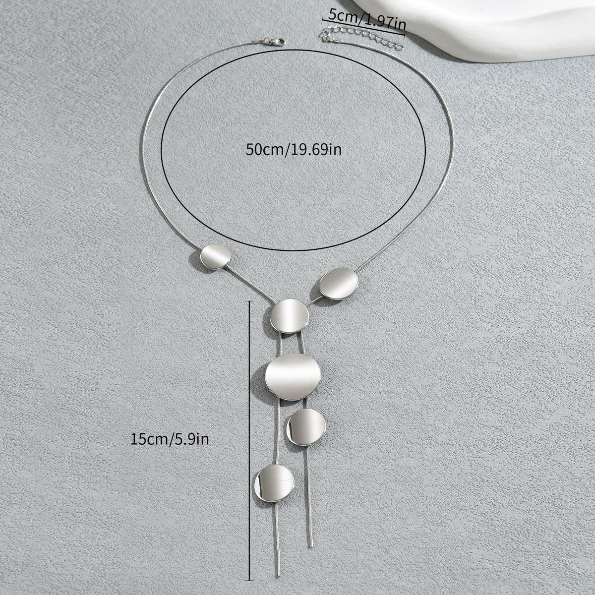 Geometric Ladies' Long Necklace Circular Design