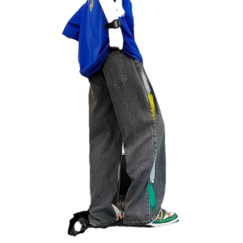 Hip Hop Loose Wide-legged Versatile Personalized High Street Straight Pants
