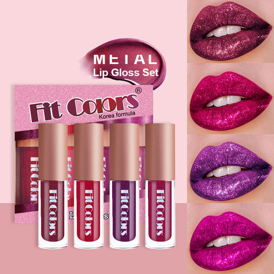 Metallic Non-stick Cup Pearlescent Diamond Lip Gloss