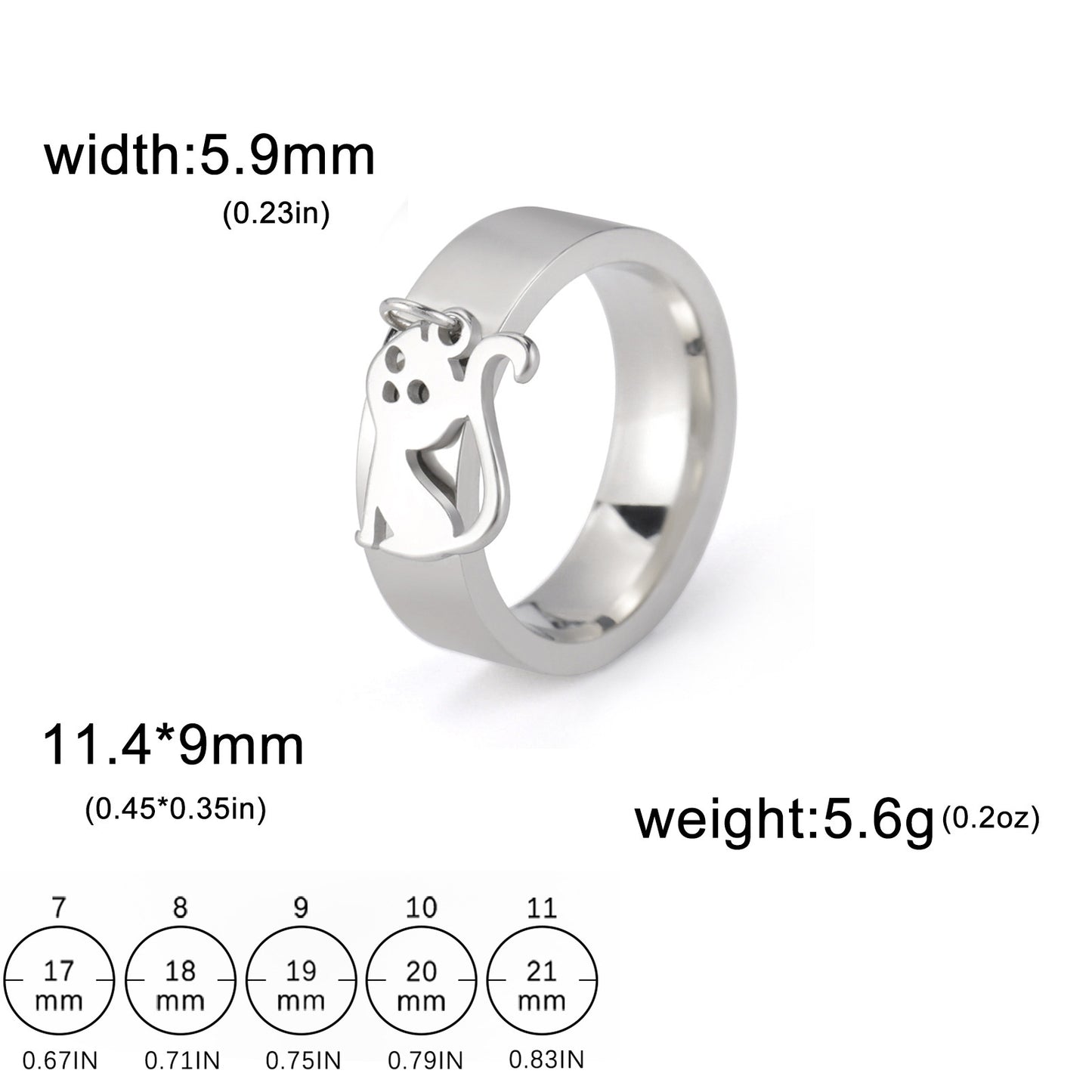 Kitty Stainless Steel Ring