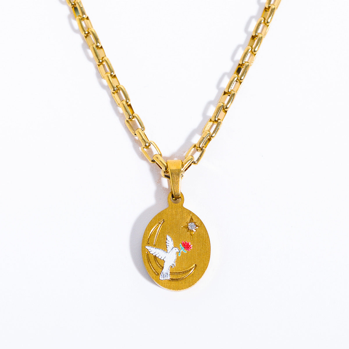 Hand Painting Light Luxury High Color Retention Pendant Necklace