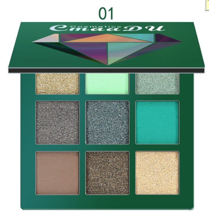 9-color eyeshadow Diamond bright eyeshadow Shine high-gloss eye shadow