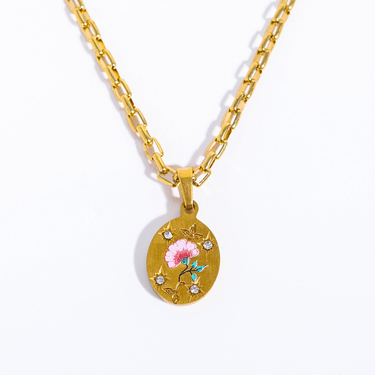 Hand Painting Light Luxury High Color Retention Pendant Necklace