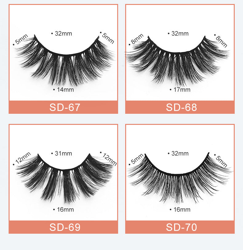 A Pair Of 3D Synthetic Synthetic False Eyelashes