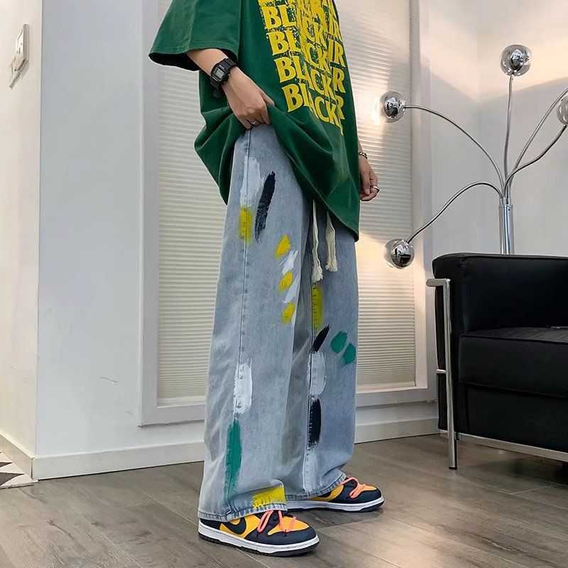 Hip Hop Loose Wide-legged Versatile Personalized High Street Straight Pants