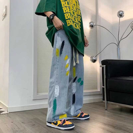 Hip Hop Loose Wide-legged Versatile Personalized High Street Straight Pants