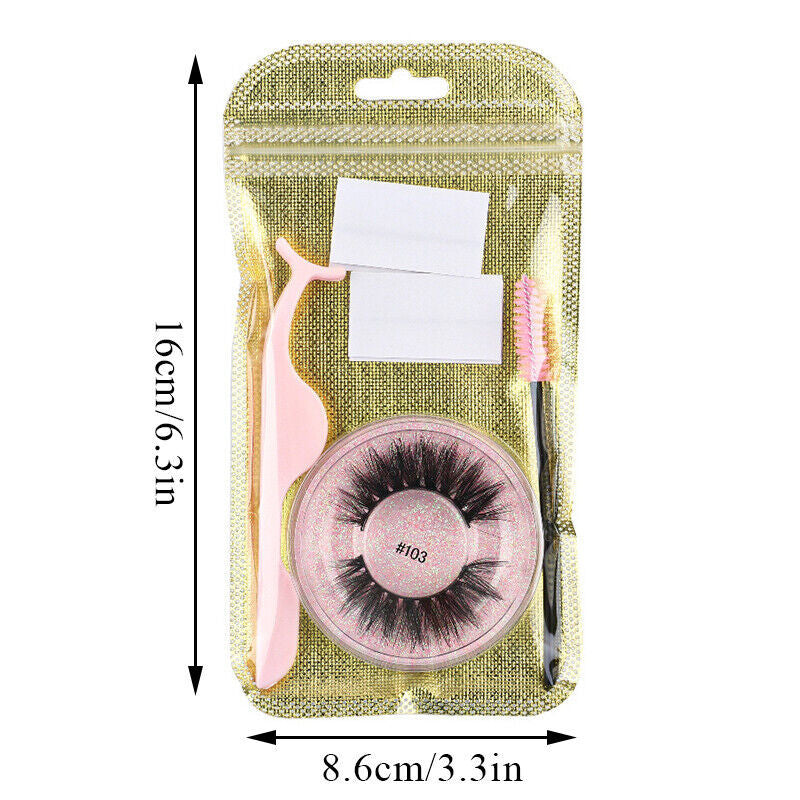 False Eyelashes Mink Hair Natural Bushy Round Set Beauty Tools