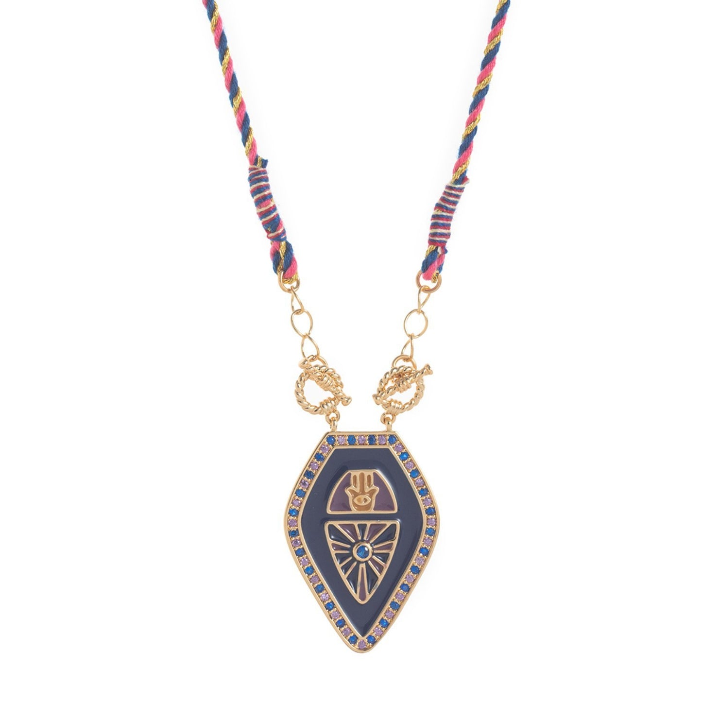 Retro Artistic Color Tarot Necklace Pendant Fashion Gold Plated