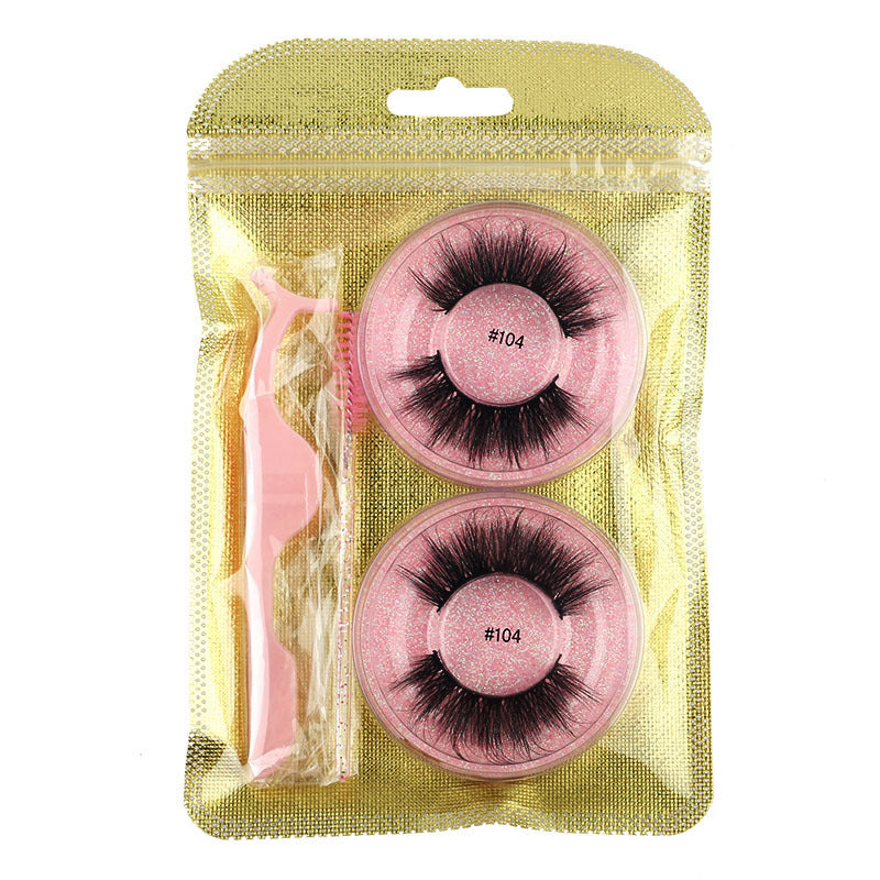 False Eyelashes Mink Hair Natural Bushy Round Set Beauty Tools