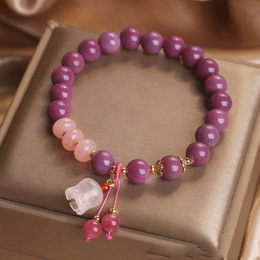 Chinese Style Mauve Jade Crystal Abacus Beads Bracelet