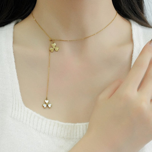 Pull Adjustable Titanium Steel Necklace Women's Simple Fashion