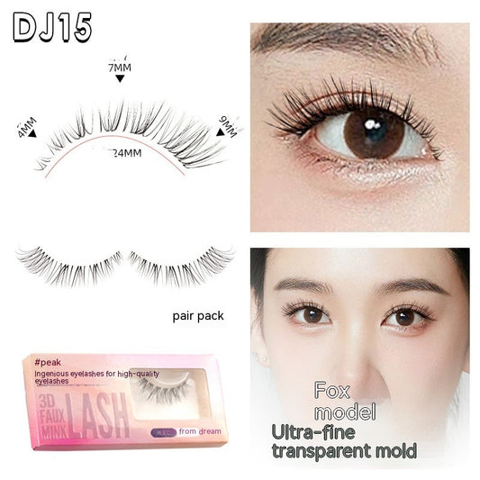 Eyelash Peak Natural False Eyelashes Sheer Root One-pair Package