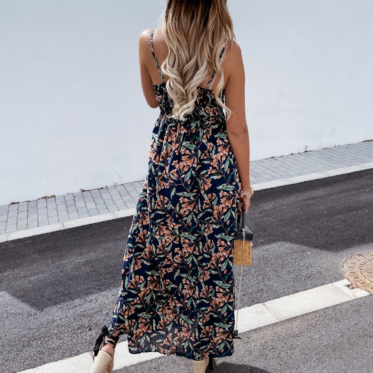 Printed Bohemian Maxi Dress V-neck