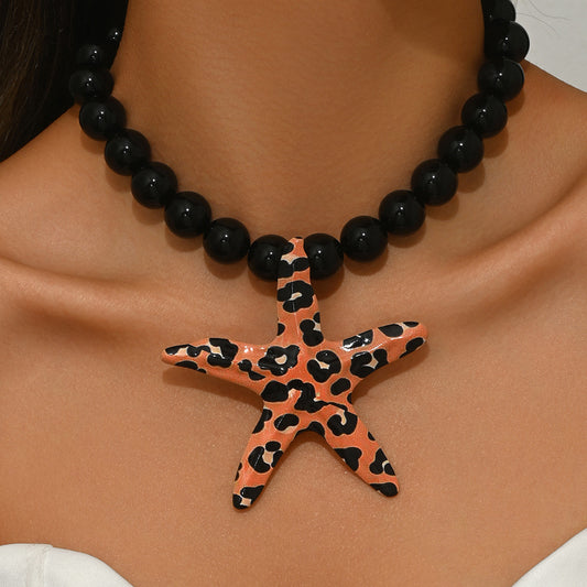 Ladies' Long Necklace Leopard Starfish