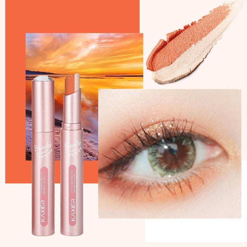 Waterproof And Sweat-proof Gradient Two-color Lazy Eyeshadow Stick