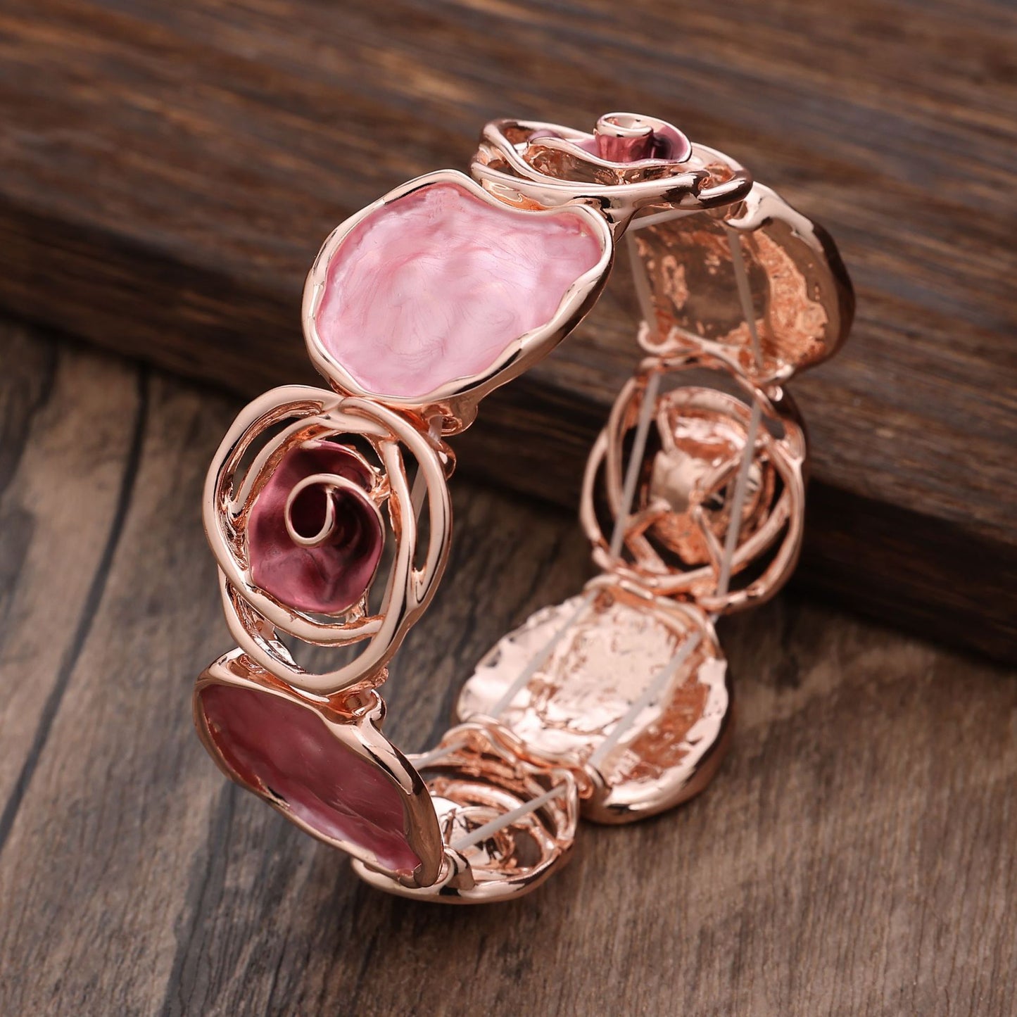 Colorful Oil Rose Elastic Bracelet