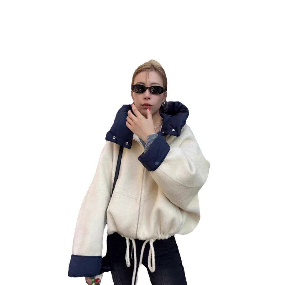 Women's Fashion Metal Buckle Cropped Coat Top