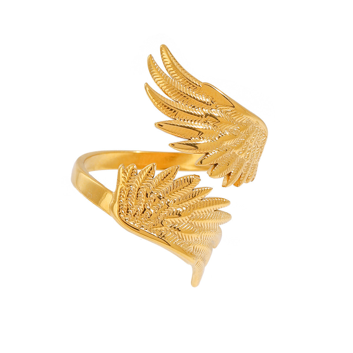 Stainless Steel Angel Wings Ring Niche Retro