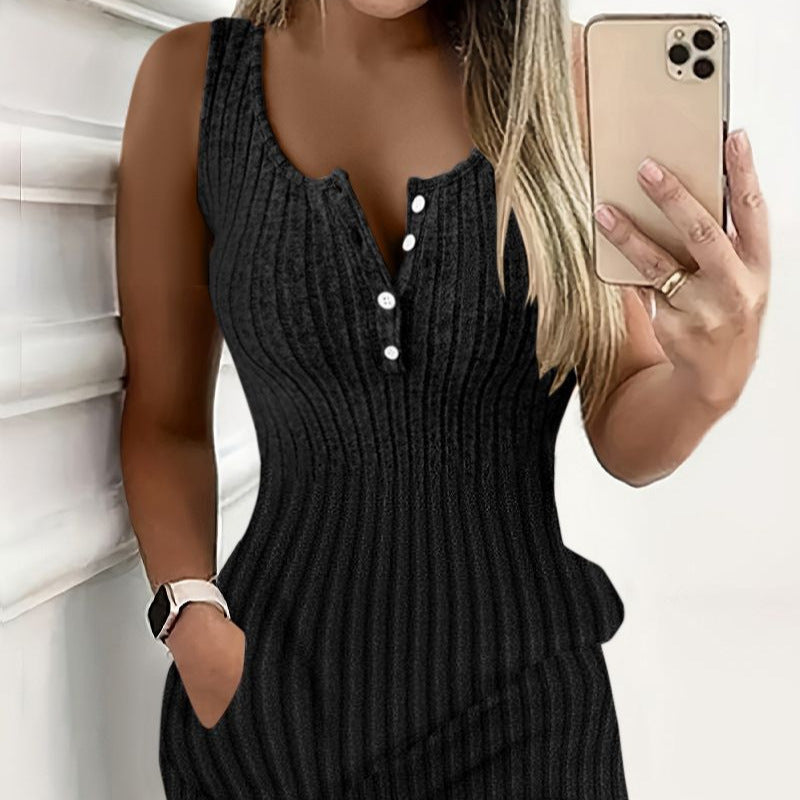 Sunken Stripe Slim Fit Dress Women