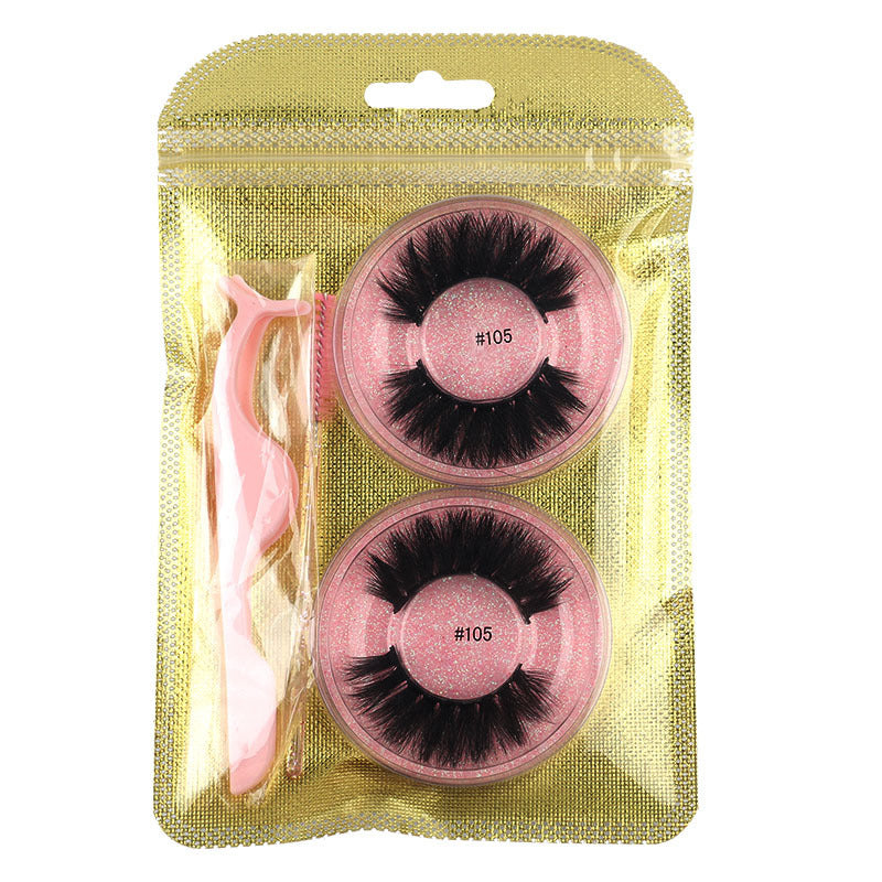 False Eyelashes Mink Hair Natural Bushy Round Set Beauty Tools