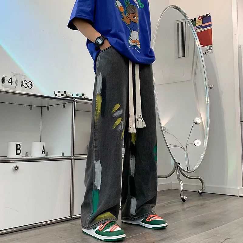 Hip Hop Loose Wide-legged Versatile Personalized High Street Straight Pants
