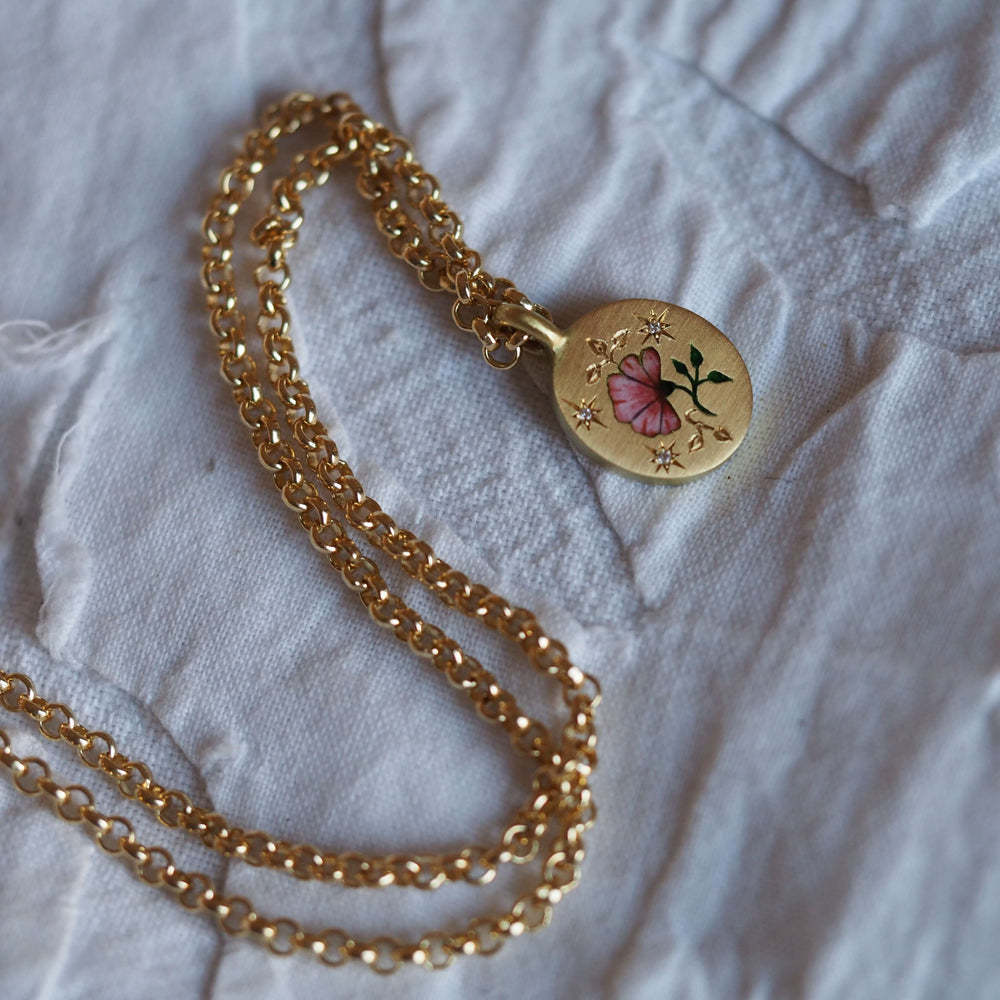 Hand Painting Light Luxury High Color Retention Pendant Necklace